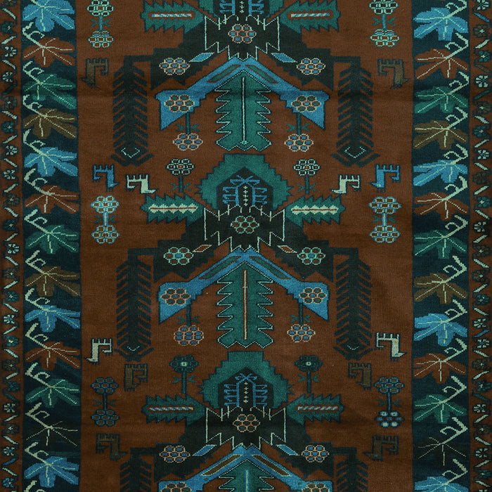 Machine Washable Animal Turquoise Traditional Area Rugs, wshtr2479turq