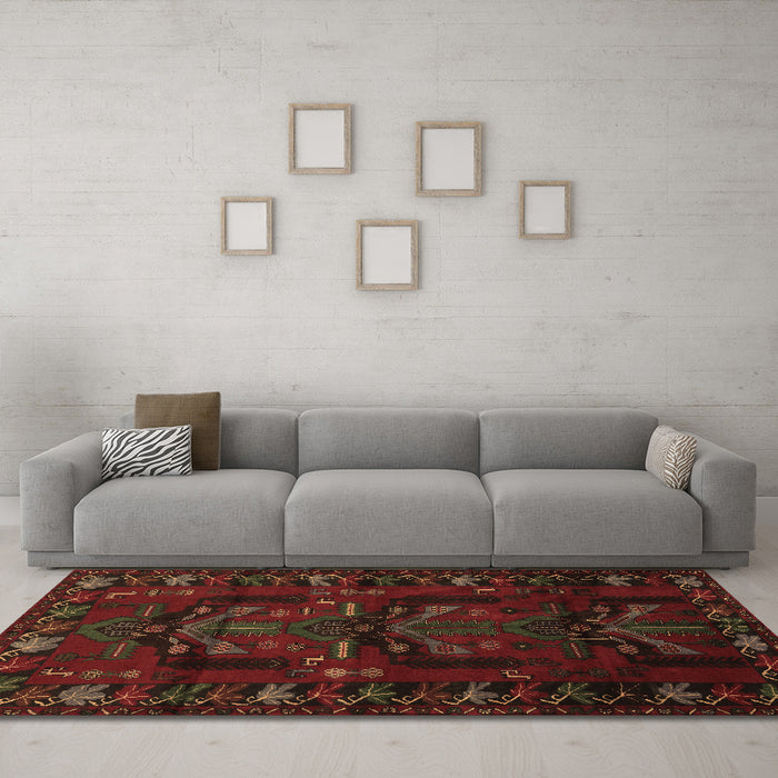 Machine Washable Animal Brown Traditional Rug in a Living Room,, wshtr2479brn
