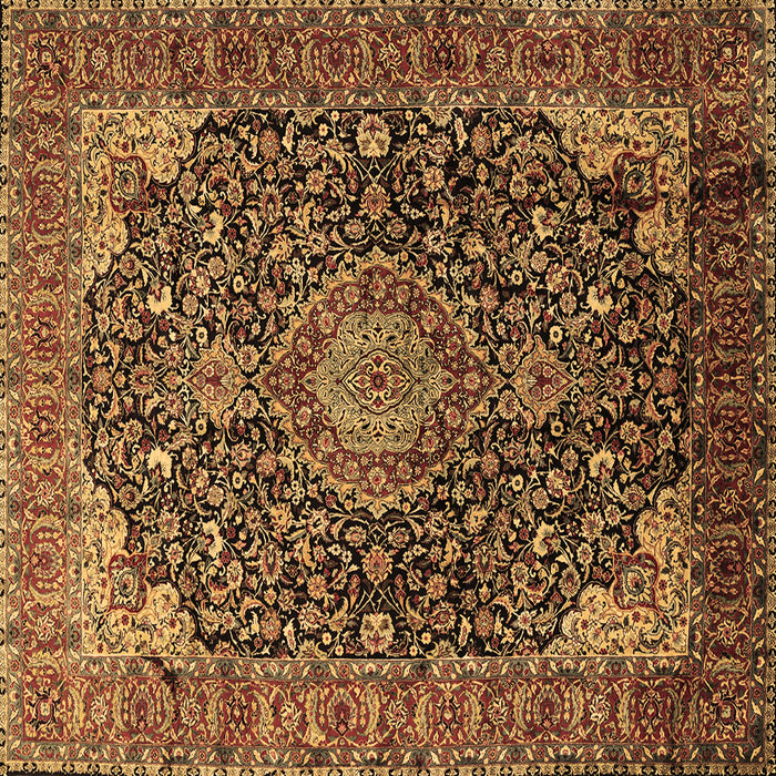 Square Medallion Brown Traditional Rug, tr247brn