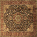 Square Medallion Brown Traditional Rug, tr247brn