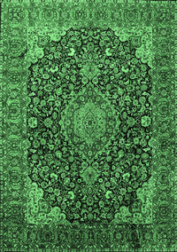 Medallion Emerald Green Traditional Rug, tr247emgrn