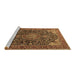 Sideview of Machine Washable Medallion Brown Traditional Rug, wshtr247brn