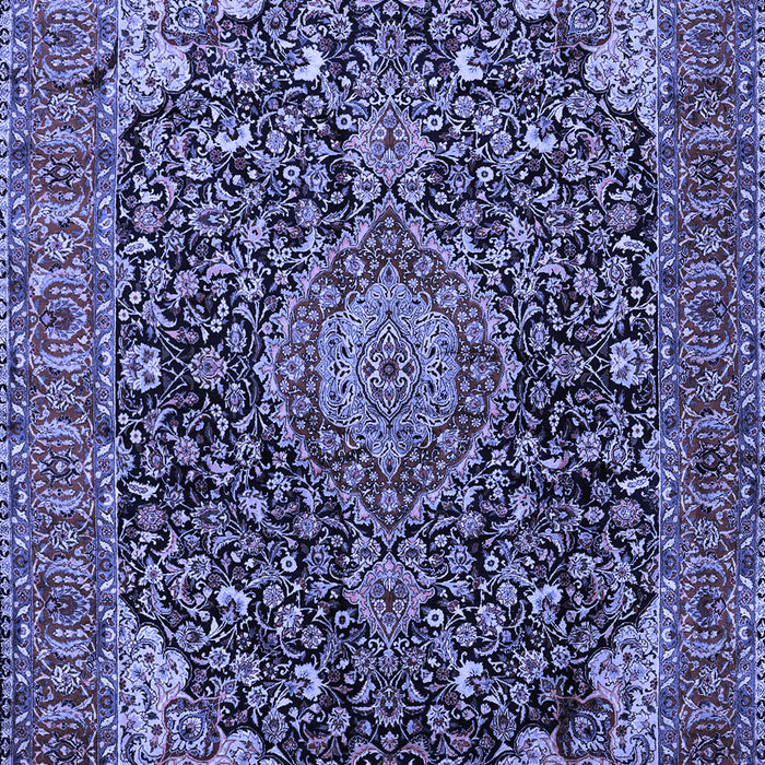 Machine Washable Medallion Blue Traditional Rug, wshtr247blu