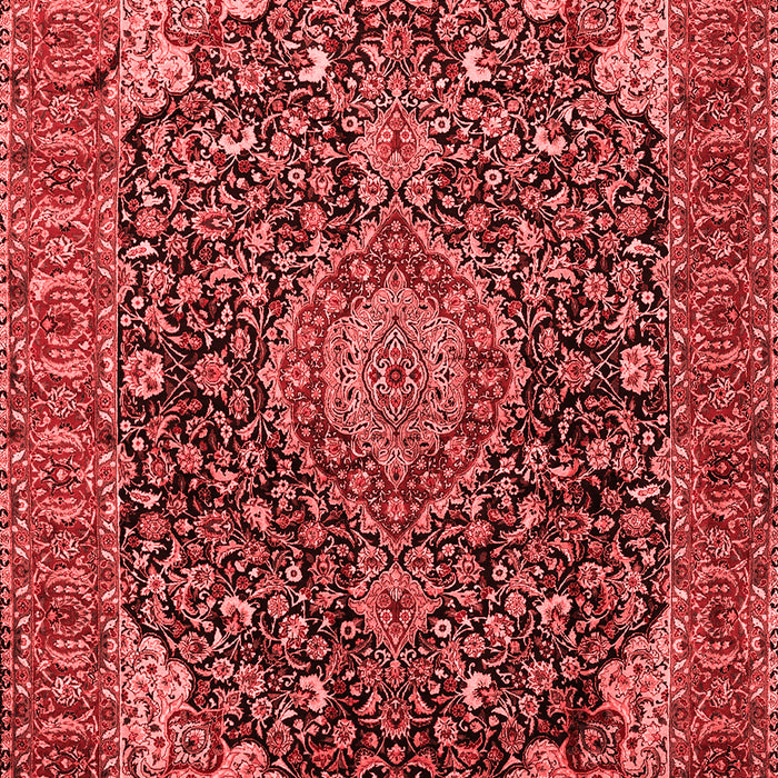 Machine Washable Medallion Red Traditional Rug, wshtr247red