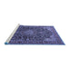 Sideview of Machine Washable Medallion Blue Traditional Rug, wshtr247blu