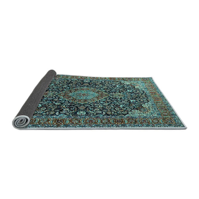 Sideview of Medallion Light Blue Traditional Rug, tr247lblu