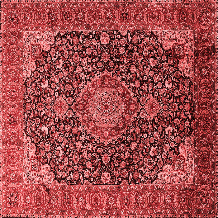Machine Washable Medallion Red Traditional Rug, wshtr247red