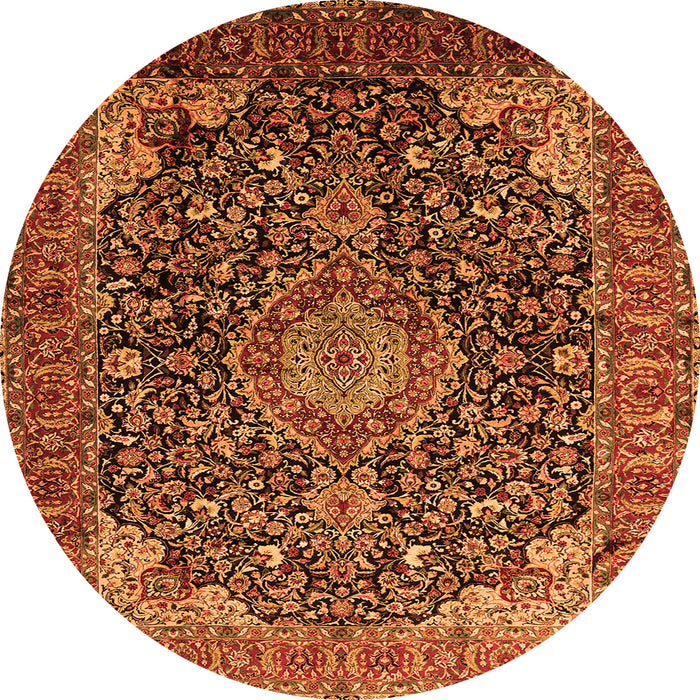 Machine Washable Medallion Orange Traditional Area Rugs, wshtr247org