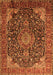 Serging Thickness of Machine Washable Medallion Orange Traditional Area Rugs, wshtr247org