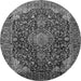 Machine Washable Medallion Gray Traditional Rug, wshtr247gry