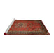 Sideview of Machine Washable Traditional Gold Brown Rug, wshtr248