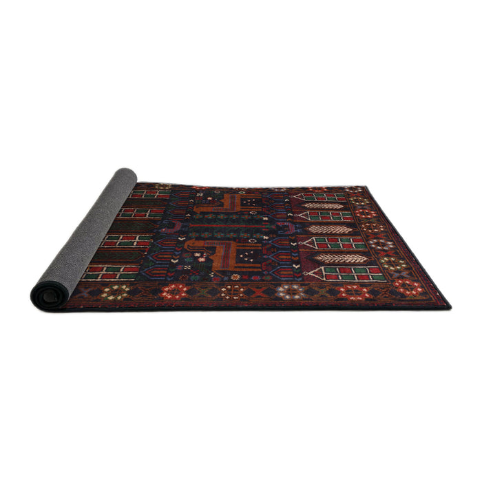 Sideview of Traditional Dark Brown Persian Rug, tr2480