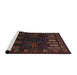 Sideview of Machine Washable Traditional Dark Brown Rug, wshtr2480