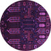 Round Machine Washable Persian Purple Traditional Area Rugs, wshtr2480pur