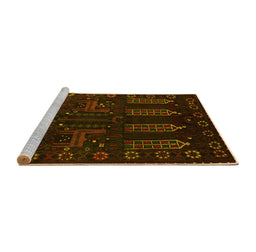 Sideview of Machine Washable Persian Yellow Traditional Rug, wshtr2480yw