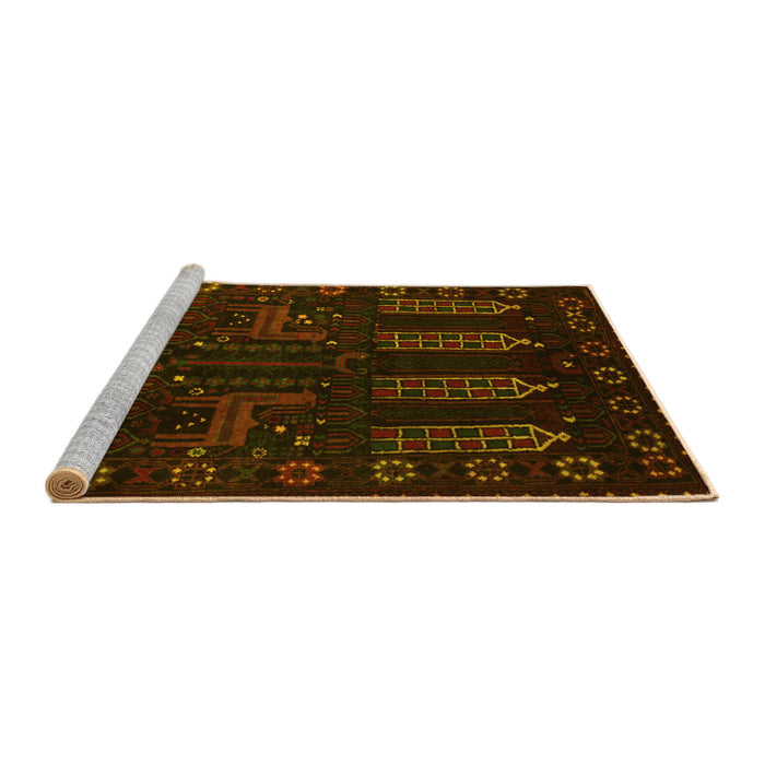 Sideview of Machine Washable Persian Yellow Traditional Rug, wshtr2480yw