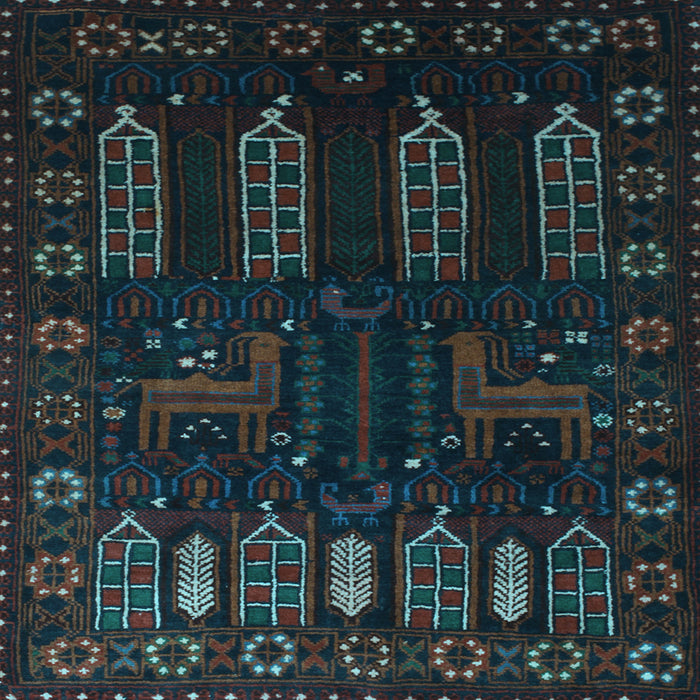 Square Persian Light Blue Traditional Rug, tr2480lblu