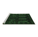 Sideview of Machine Washable Persian Emerald Green Traditional Area Rugs, wshtr2480emgrn