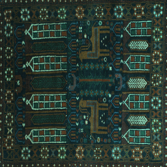 Square Persian Turquoise Traditional Rug, tr2480turq