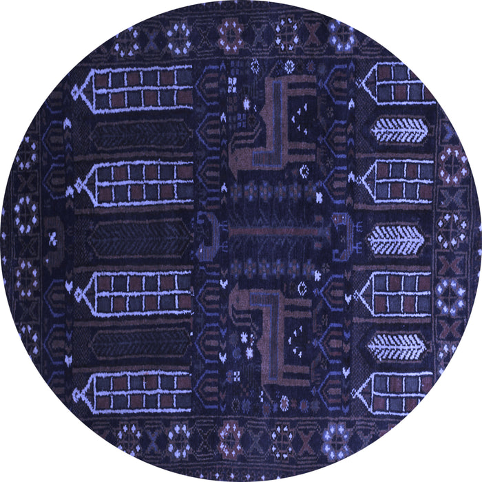 Round Persian Blue Traditional Rug, tr2480blu