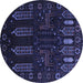 Round Persian Blue Traditional Rug, tr2480blu