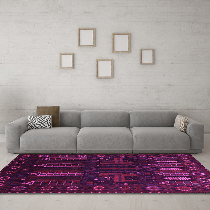 Machine Washable Persian Pink Traditional Rug in a Living Room, wshtr2480pnk