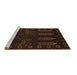 Sideview of Machine Washable Persian Brown Traditional Rug, wshtr2480brn