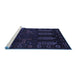 Sideview of Machine Washable Persian Blue Traditional Rug, wshtr2480blu