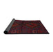 Sideview of Traditional Burgundy Brown Persian Rug, tr2481
