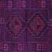 Square Machine Washable Persian Purple Traditional Area Rugs, wshtr2481pur