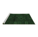 Sideview of Machine Washable Persian Emerald Green Traditional Area Rugs, wshtr2481emgrn