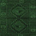 Square Machine Washable Persian Emerald Green Traditional Area Rugs, wshtr2481emgrn