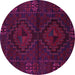 Round Persian Pink Traditional Rug, tr2481pnk