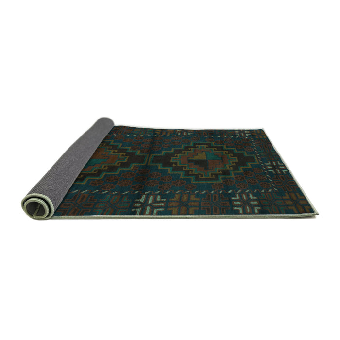 Sideview of Persian Turquoise Traditional Rug, tr2481turq