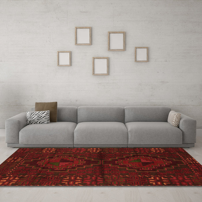 Machine Washable Persian Orange Traditional Area Rugs in a Living Room, wshtr2481org