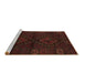 Sideview of Machine Washable Persian Brown Traditional Rug, wshtr2481brn