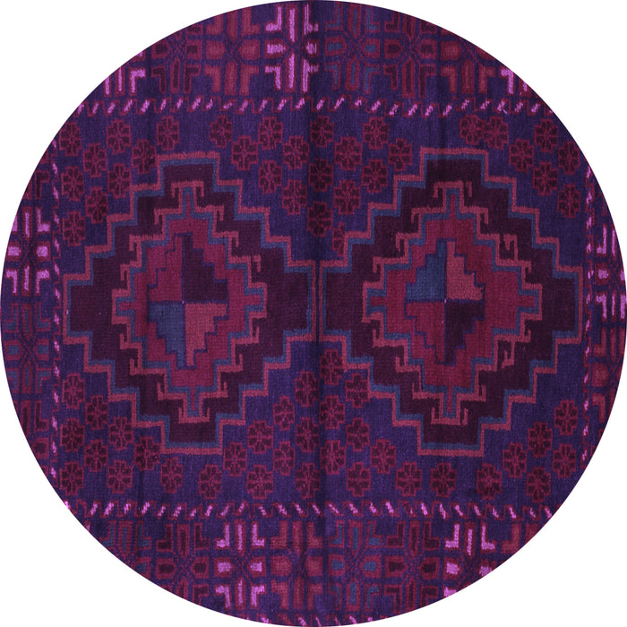 Round Persian Purple Traditional Rug, tr2481pur