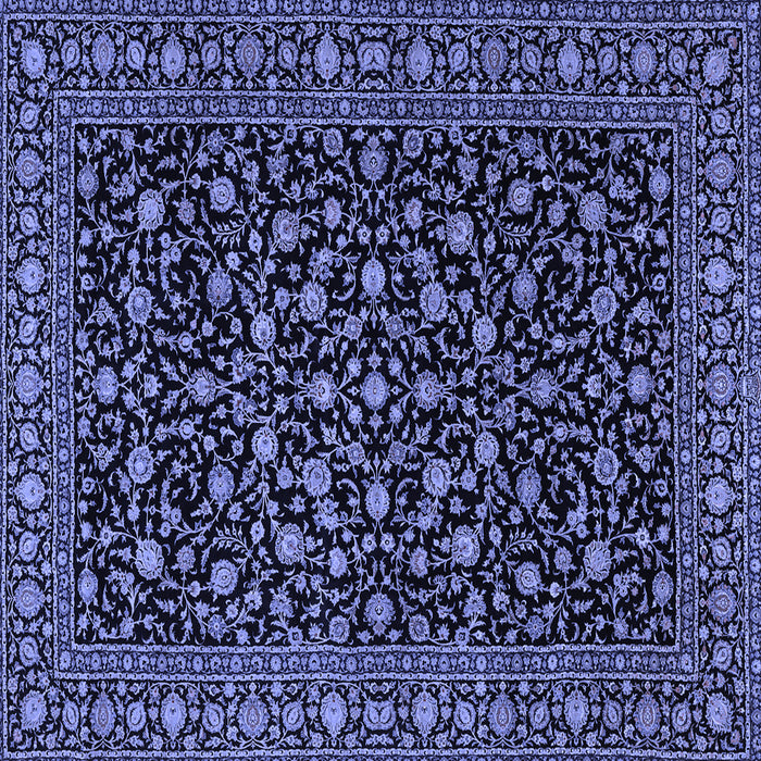 Square Machine Washable Persian Blue Traditional Rug, wshtr2482blu