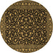 Round Machine Washable Persian Brown Traditional Rug, wshtr2482brn