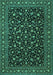 Machine Washable Persian Turquoise Traditional Area Rugs, wshtr2482turq