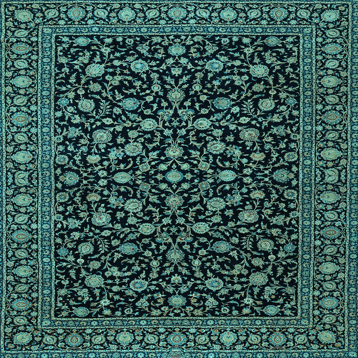 Square Machine Washable Persian Light Blue Traditional Rug, wshtr2482lblu