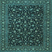 Square Machine Washable Persian Light Blue Traditional Rug, wshtr2482lblu