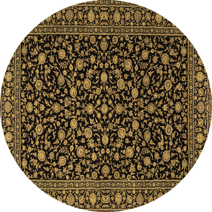 Round Persian Brown Traditional Rug, tr2482brn