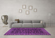 Machine Washable Persian Purple Traditional Area Rugs in a Living Room, wshtr2482pur