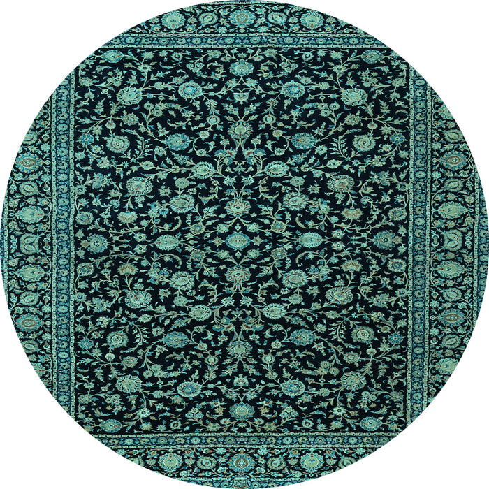 Round Persian Light Blue Traditional Rug, tr2482lblu