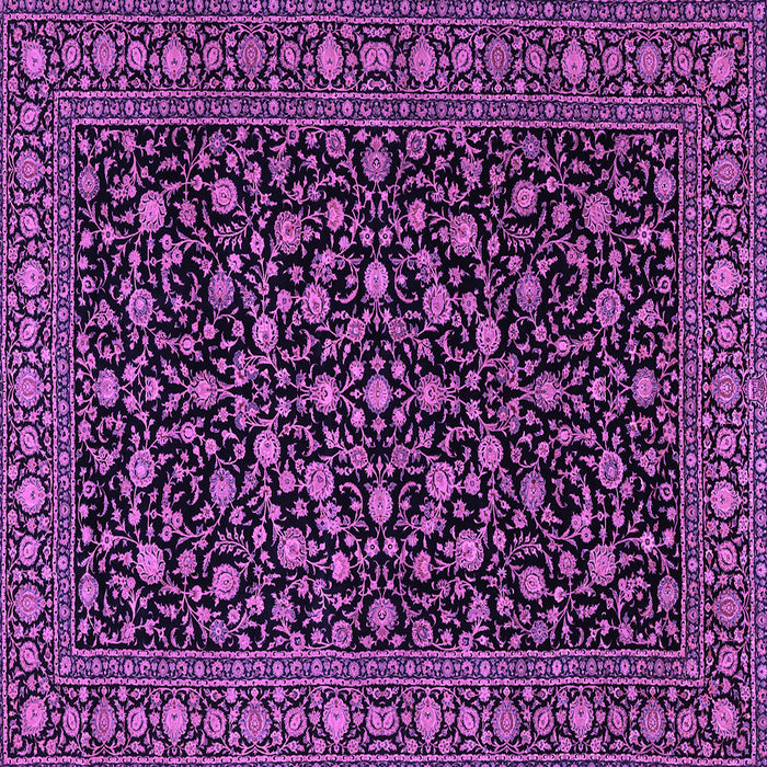 Square Machine Washable Persian Purple Traditional Area Rugs, wshtr2482pur