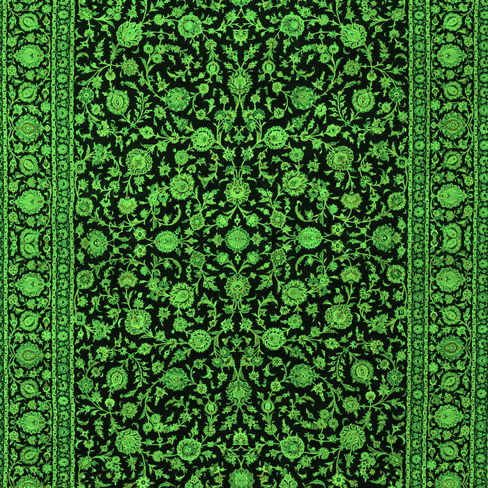 Serging Thickness of Machine Washable Persian Green Traditional Area Rugs, wshtr2482grn