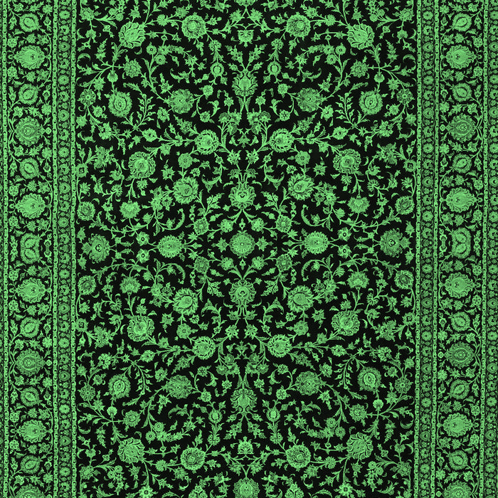 Machine Washable Persian Emerald Green Traditional Area Rugs, wshtr2482emgrn