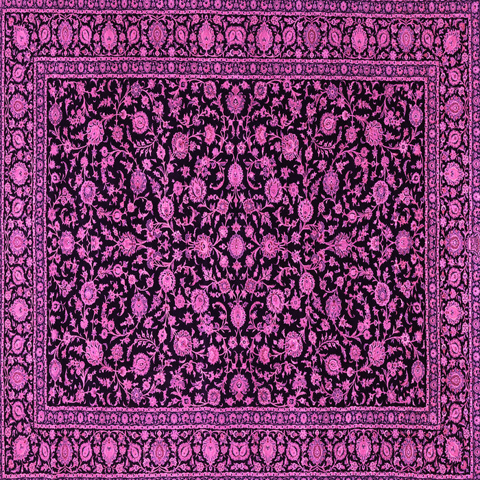 Square Machine Washable Persian Pink Traditional Rug, wshtr2482pnk