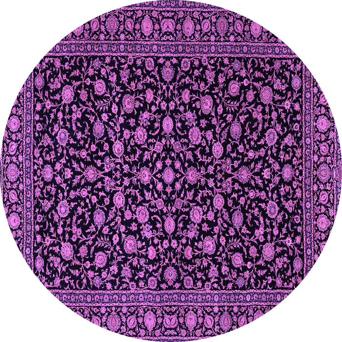 Round Persian Purple Traditional Rug, tr2482pur